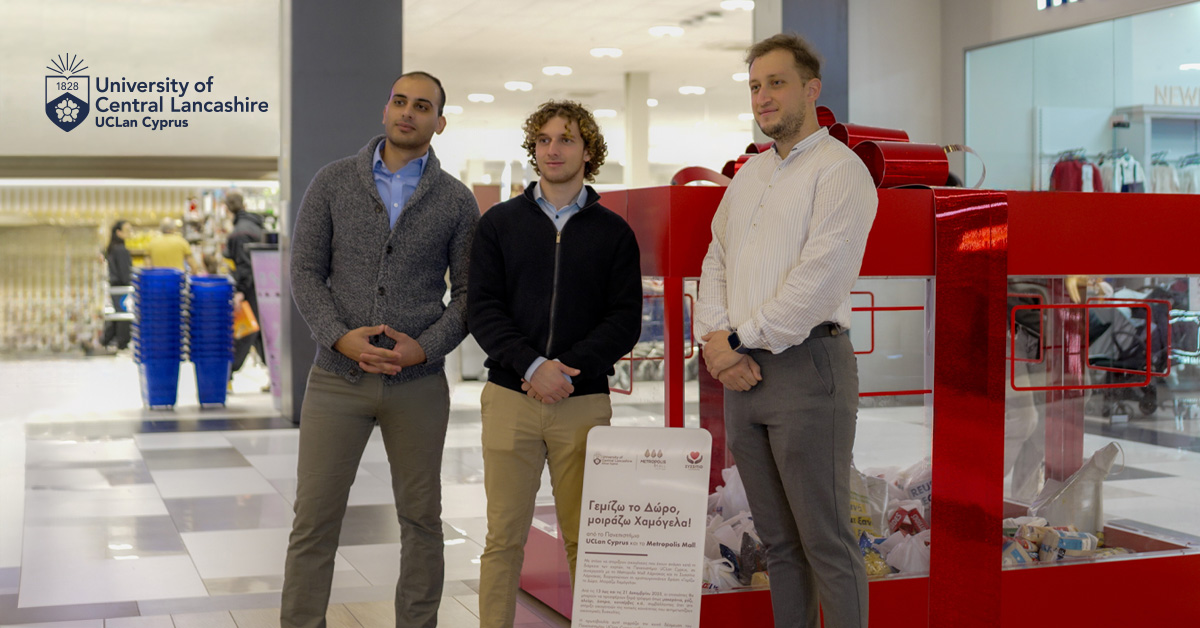 &laquo;&Gamma;&epsilon;&mu;ί&zeta;&omega; &tau;&omicron; &Delta;ώ&rho;&omicron;, &Mu;&omicron;&iota;&rho;ά&zeta;&omega; &Chi;&alpha;&mu;ό&gamma;&epsilon;&lambda;&alpha;&raquo;: &Mu;ή&nu;&upsilon;&mu;&alpha; &alpha;&lambda;&lambda;&eta;&lambda;&epsilon;&gamma;&gamma;ύ&eta;&sigmaf; &kappa;&alpha;&iota; &pi;&rho;&omicron;&sigma;&phi;&omicron;&rho;ά&sigmaf; &alpha;&pi;ό &tau;&omicron; &Pi;&alpha;&nu;&epsilon;&pi;&iota;&sigma;&tau;ή&mu;&iota;&omicron; UCLan Cyprus &kappa;&alpha;&iota; &tau;&omicron; Larnaca Metropolis Mall