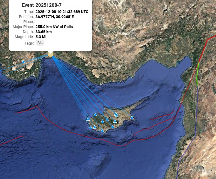 Ισχυρός σεισμός 5,3R στην Τουρκία – Αισθητός και στην Κύπρο
