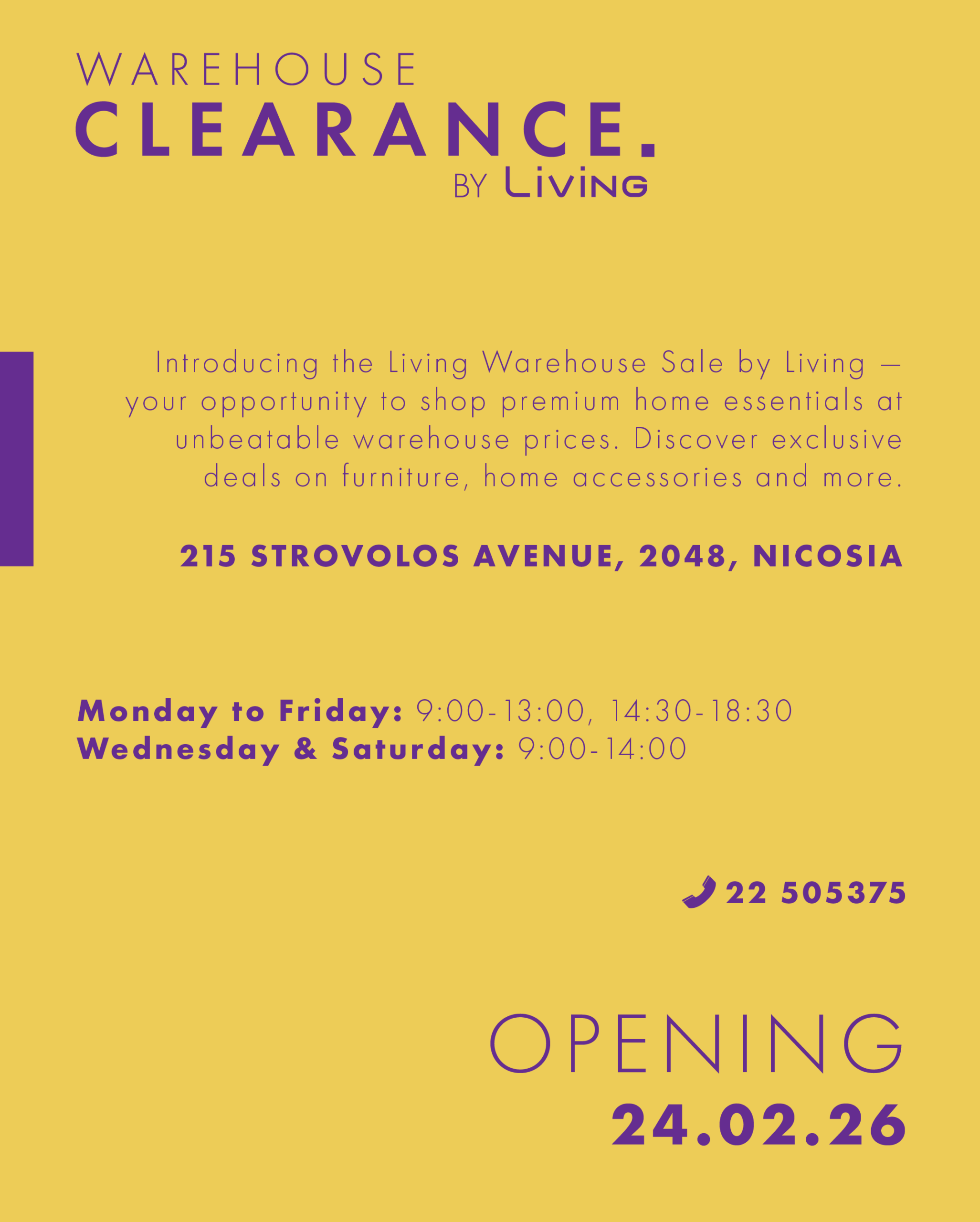 Άνοιξε σήμερα το Warehouse Clearance by Living στη Λευκωσία