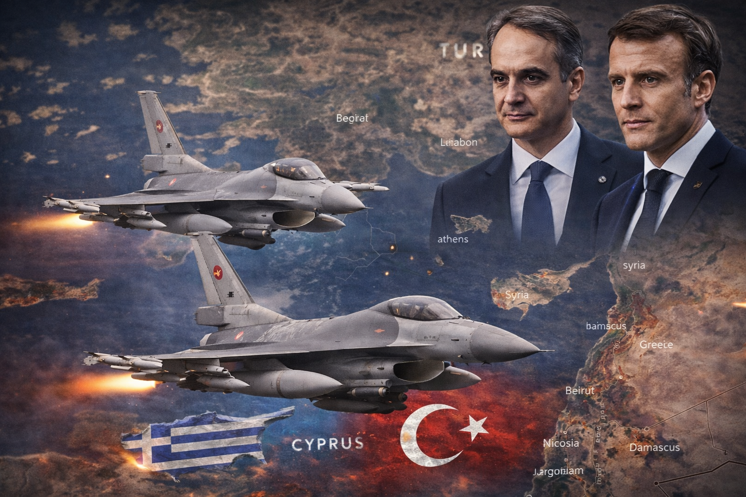 Τουρκία στέλνει 6 F-16 στα Κατεχόμενα της Κύπρου – Την ίδια ώρα στο νησί Μητσοτάκης και Μακρόν
