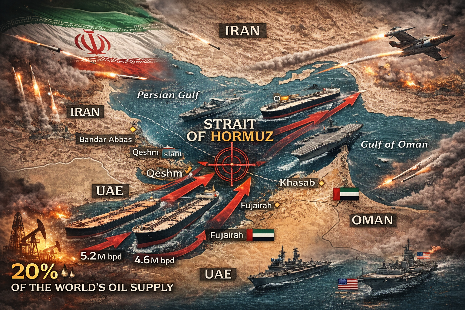 Ιράν απειλεί: «Δεν θα περάσει ούτε ένα λίτρο πετρελαίου από το Στενό του Ορμούζ»