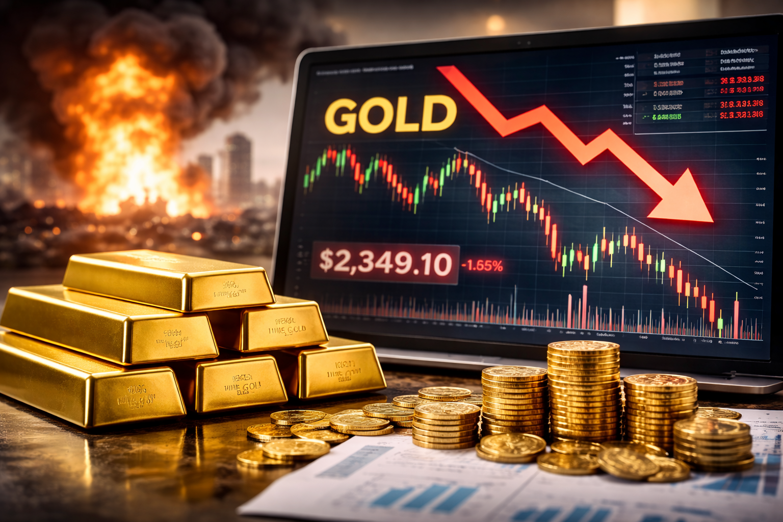Ο κόσμος φλέγεται, αλλά γιατί πέφτει ο χρυσός; Το παράδοξο των αγορών
