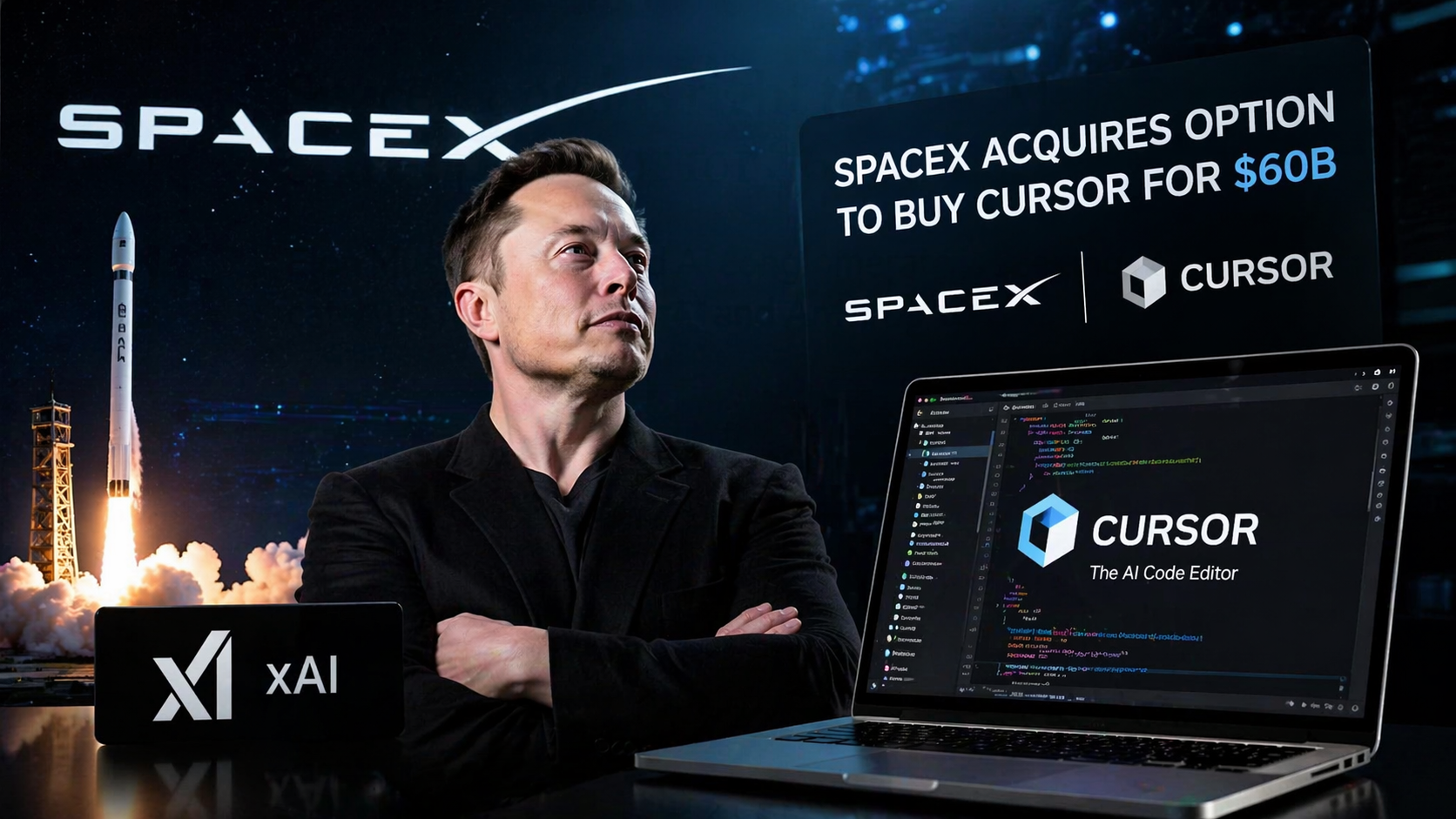 SpaceX: &Kappa;ί&nu;&eta;&sigma;&eta;-&mu;&alpha;&tau; &sigma;&tau;&eta;&nu; AI &mu;&epsilon; deal $60 &delta;&iota;&sigma;. &gamma;&iota;&alpha; &tau;&eta;&nu; Cursor &pi;&rho;&iota;&nu; &tau;&omicron; &iota;&sigma;&tau;&omicron;&rho;&iota;&kappa;ό IPO