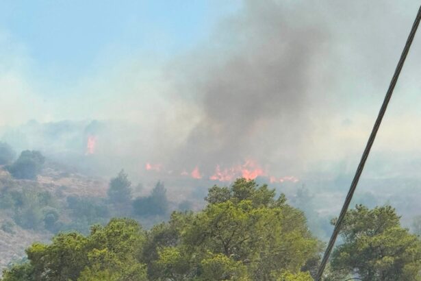 Η μεγάλη πυρκαγιά που επεκτάθηκε από το πεδίο βολής Καλού Χωριού προς την Αγία Άννα