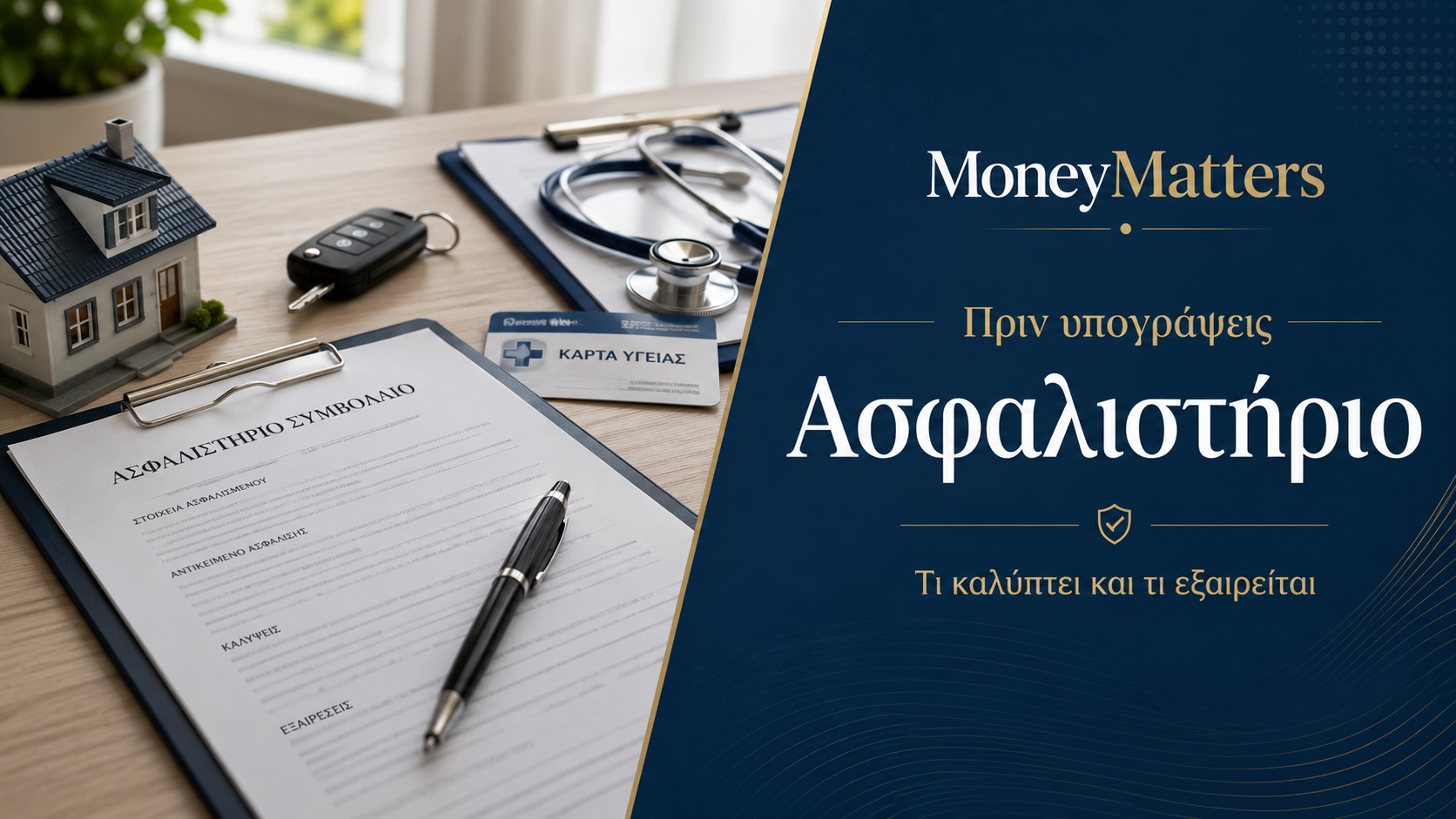 MoneyMatters Πριν υπογράψεις ασφαλιστήριο: ασφάλεια αυτοκινήτου, υγείας και κατοικίας