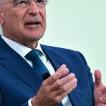 Ο Έλληνας υπουργός Εθνικής Άμυνας Νίκος Δένδιας σε επίσημη εκδήλωση