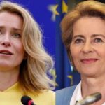 Η Κάγια Κάλας και η Ούρσουλα φον ντερ Λάιεν σε εικόνα για την ευρωπαϊκή αντίδραση στους αμερικανικούς δασμούς