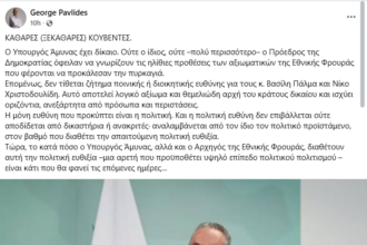 Η ανάρτηση του Γιώργου Παυλίδη για τις πολιτικές ευθύνες από τη χθεσινή πυρκαγιά