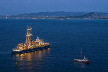 Ενεργειακή εγκατάσταση στην Ανατολική Μεσόγειο με την Κύπρο στο βάθος