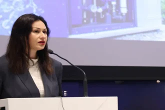 Η Υπουργός Γεωργίας Μαρία Παναγιώτου κατά τη διάρκεια ομιλίας