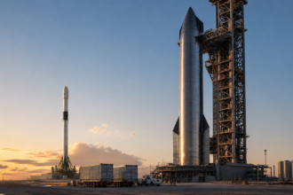 Μετάβαση από έναν πύραυλο τύπου Falcon 9 σε νέο πλήρως επαναχρησιμοποιούμενο υπερβαρύ διαστημικό σύστημα