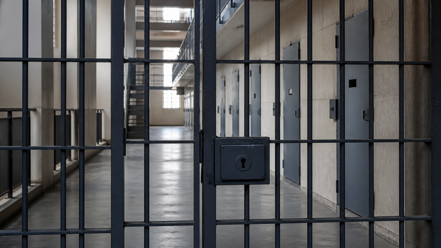 Συμβολική εικόνα κλειδωμένης πύλης και διαδρόμου σωφρονιστικού ιδρύματος
