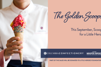 Δημιουργικό της καμπάνιας The Golden Scoops της Columbia Confectionery για το Ίδρυμα Μικροί Ήρωες