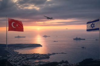 Ανατολική Μεσόγειος με στρατιωτική επιτήρηση και τις ακτές Τουρκίας και Ισραήλ