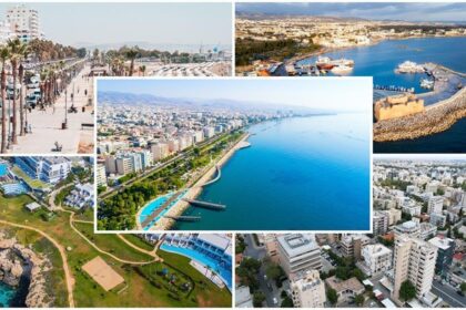 Κολάζ αστικών και παραθαλάσσιων περιοχών της Κύπρου για τις πωλήσεις ακινήτων ανά επαρχία