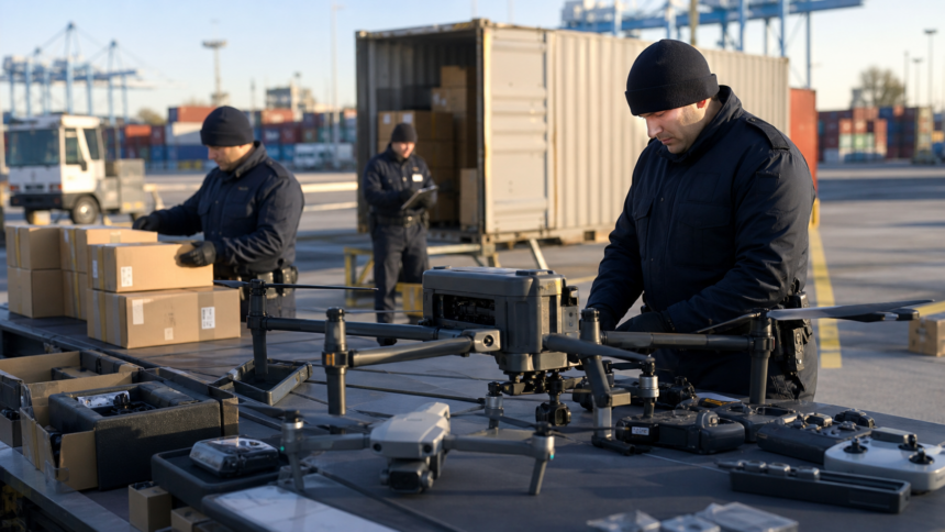Έλεγχος εισαγόμενων drones σε εμπορευματικό λιμένα χωρίς εμπορικά λογότυπα