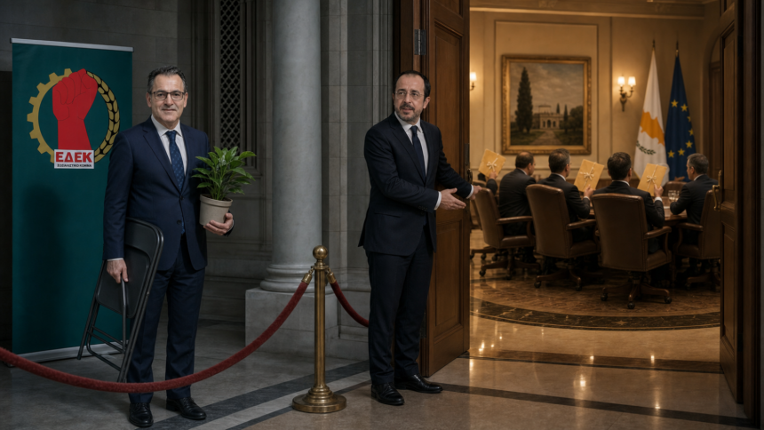 Η ΕΔΕΚ και ο Ηλίας Μυριάνθους εκτός της αίθουσας των διορισμών στους Ημικρατικούς Οργανισμούς