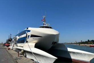 Το ταχύπλοο επιβατηγό Filo Jet δεμένο σε λιμάνι πριν από το περιστατικό ανοικτά της Κερύνειας