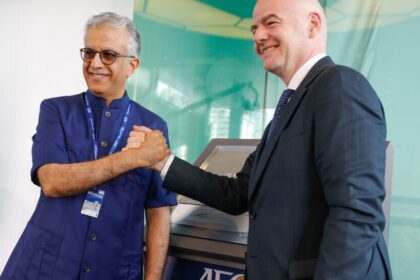 Ο πρόεδρος της FIFA Τζιάνι Ινφαντίνο σε εκδήλωση της Ασιατικής Συνομοσπονδίας Ποδοσφαίρου