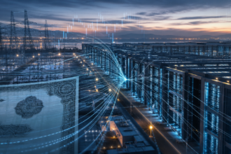 Υποδομή data center και γραμμές κεφαλαίου ως σύμβολο πιστωτικής εξουσίας