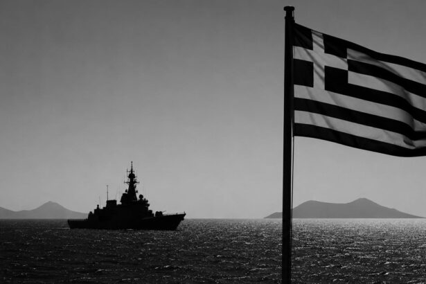 Ελληνική σημαία σε ακριτικό νησί του Αιγαίου