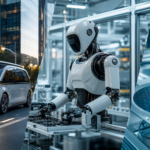 Αυτόνομο robotaxi με αισθητήρες σε ευρωπαϊκό αστικό τοπίο
