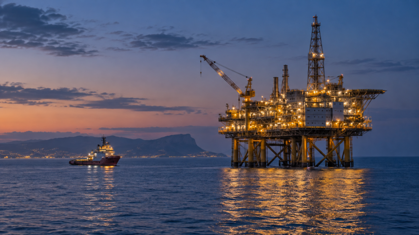 Θεματική εικόνα υπεράκτιας εγκατάστασης φυσικού αερίου στην Ανατολική Μεσόγειο