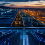Μεγάλο data center και ηλεκτρικός υποσταθμός που συμβολίζουν τη στρατηγική ισχύ της τεχνητής νοημοσύνης