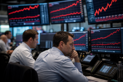 Ευρωπαϊκό trading floor με απότομη άνοδο αποδόσεων ομολόγων στις οθόνες