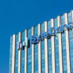 Κτίριο με το εταιρικό σήμα της ByteDance