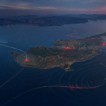 Συμβολική απεικόνιση αεροσκάφους πάνω από την Κύπρο με παρεμβολές σε δορυφορικό σήμα πλοήγησης