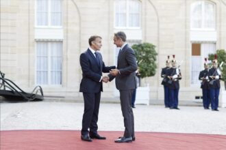 Εμανουέλ Μακρόν και Κυριάκος Μητσοτάκης στη συνάντηση στα Ηλύσια στις 9 Σεπτεμβρίου 2026