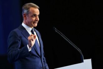 Ο Κυριάκος Μητσοτάκης στο βήμα της Διεθνούς Έκθεσης Θεσσαλονίκης
