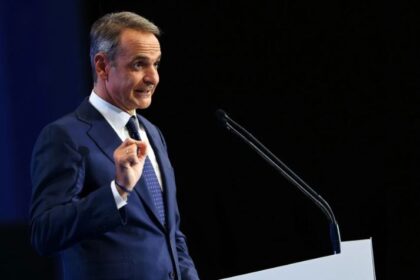 Ο Κυριάκος Μητσοτάκης στο βήμα της Διεθνούς Έκθεσης Θεσσαλονίκης