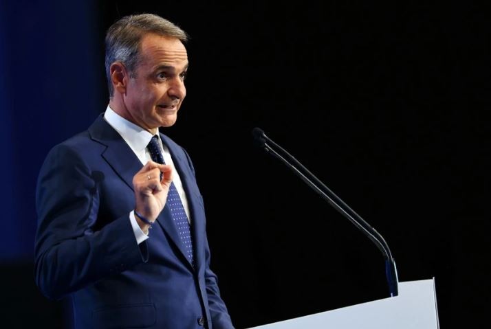 Ο Κυριάκος Μητσοτάκης στο βήμα της Διεθνούς Έκθεσης Θεσσαλονίκης