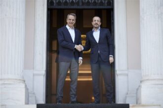 Ο Κυριάκος Μητσοτάκης και ο Νίκος Χριστοδουλίδης στο Μέγαρο Μαξίμου, στις 25 Ιουλίου 2026