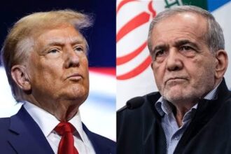 Πορτρέτα του Ντόναλντ Τραμπ και του Μασούντ Πεζεσκιάν
