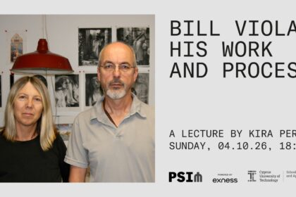 Η Kira Perov μαζί με τον Bill Viola, στην επίσημη αφίσα της διάλεξης