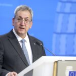 Ο υπουργός Εργασίας Μαρίνος Μουσιούττας σε εκδήλωση του Συμβουλίου της ΕΕ τον Μάρτιο 2026