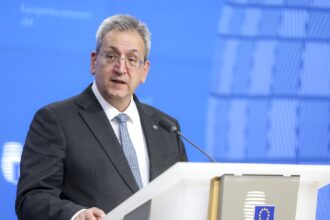Ο υπουργός Εργασίας Μαρίνος Μουσιούττας σε εκδήλωση του Συμβουλίου της ΕΕ τον Μάρτιο 2026