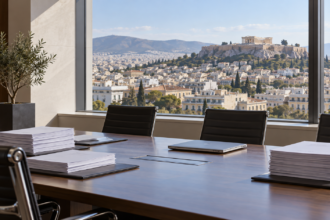 Εικονογραφική απεικόνιση χώρου θεσμικών συζητήσεων στην Αθήνα