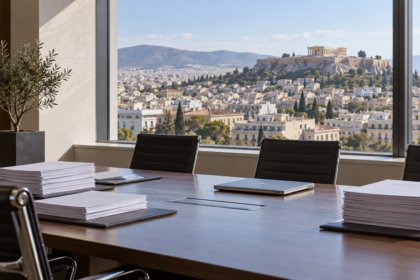 Εικονογραφική απεικόνιση χώρου θεσμικών συζητήσεων στην Αθήνα