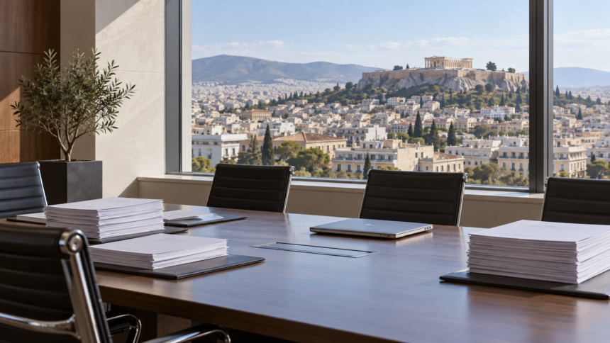 Εικονογραφική απεικόνιση χώρου θεσμικών συζητήσεων στην Αθήνα