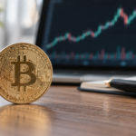 Εικονογραφική απεικόνιση Bitcoin και χρηματοοικονομικών δεδομένων