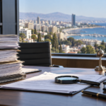 Εικονογραφική εικόνα εταιρικών εγγράφων και κτιρίου διοίκησης