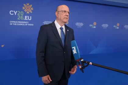 Ο υπουργός Οικονομικών Μάκης Κεραυνός σε εκδήλωση στη Λευκωσία τον Ιούνιο 2026
