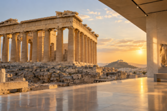 Εικονογραφική απεικόνιση του Παρθενώνα και μουσειακού εκθεσιακού χώρου