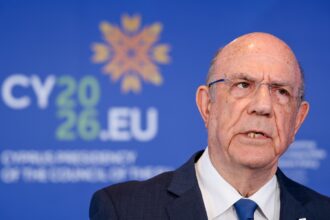 Ο υπουργός Οικονομικών Μάκης Κεραυνός σε εκδήλωση στη Λευκωσία τον Ιούνιο 2026