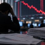 Εικονογραφική απεικόνιση χρηματοπιστωτικής αγοράς και επενδυτή