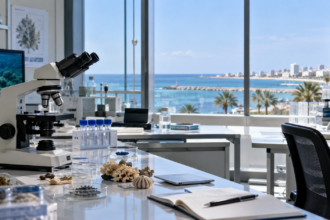 Εργαστήριο θαλάσσιας έρευνας με θέα στη θάλασσα